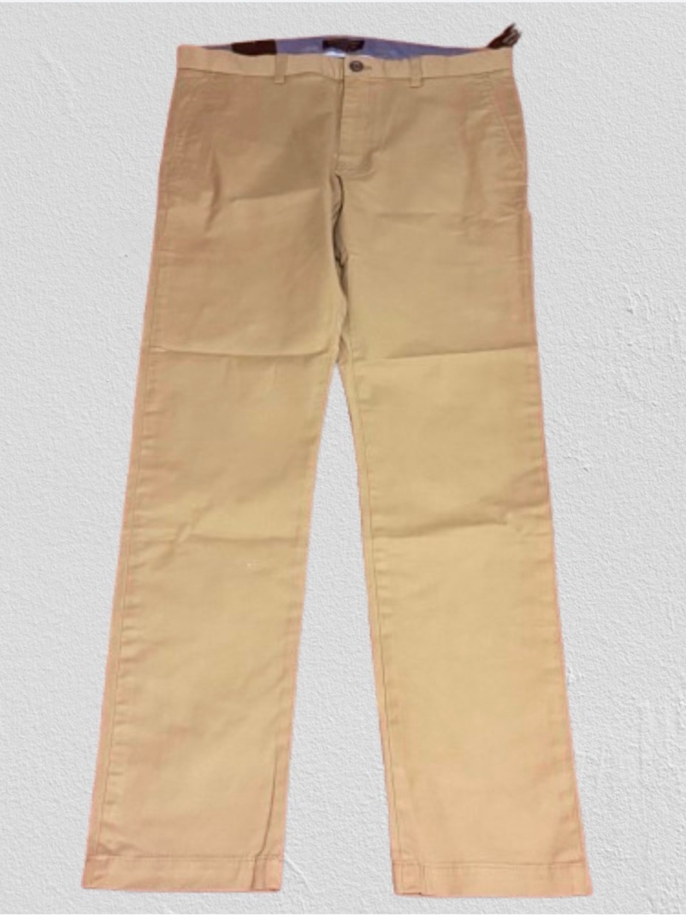 Eddie Bauer Chino Pants Mens 34x34 Fulton Stretch Skinny Fit Beige NWT